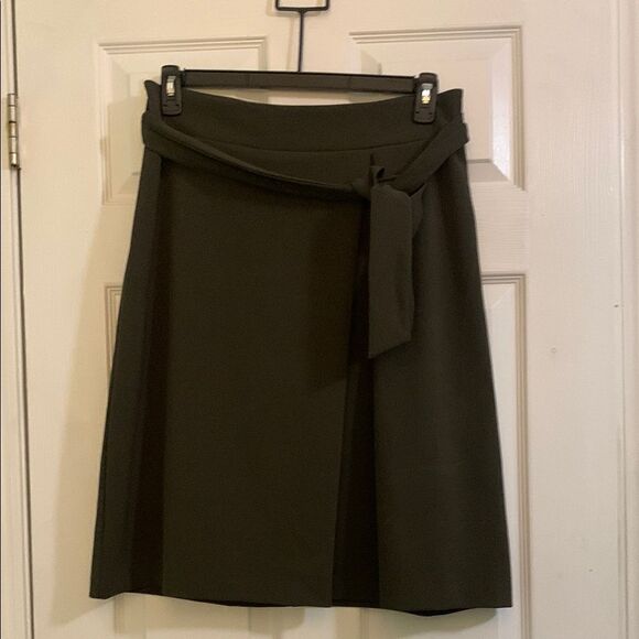 Worthington Tie Waist Midi Skirt Size 12 Dark Green - Picture 1 of 3